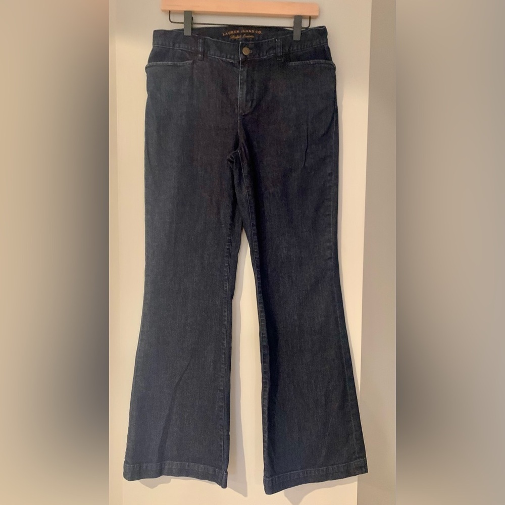 Ralph Lauren Dark Blue Flare Wide Leg Jeans - 6